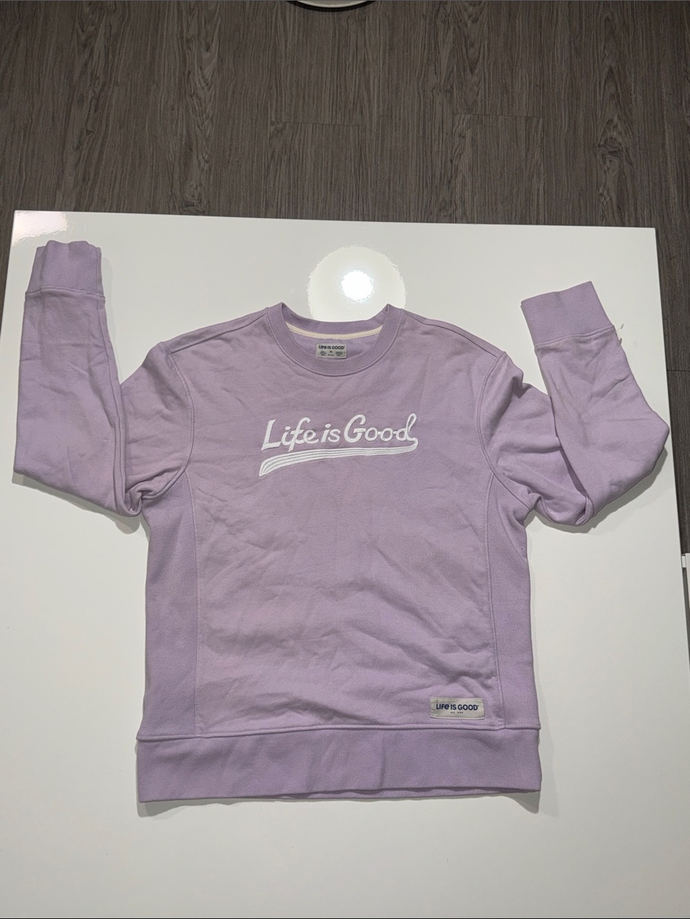 Life Is Good Lavender Pullover Sweatshirt Size M
